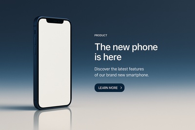 Stylish Blue Smartphone on Gradient Background