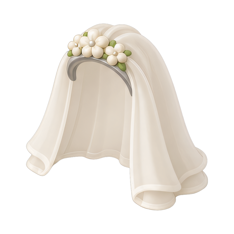 elegant bridal veil details