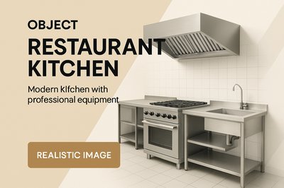Modern Restaurant Kitchen with Professional Equipment