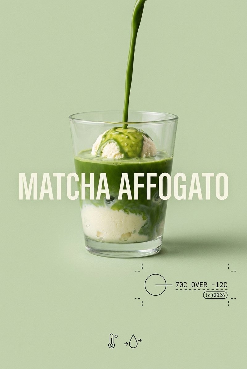 matcha affogato dessert