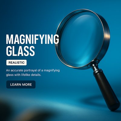 Realistic Magnifying Glass Illustration with Depth