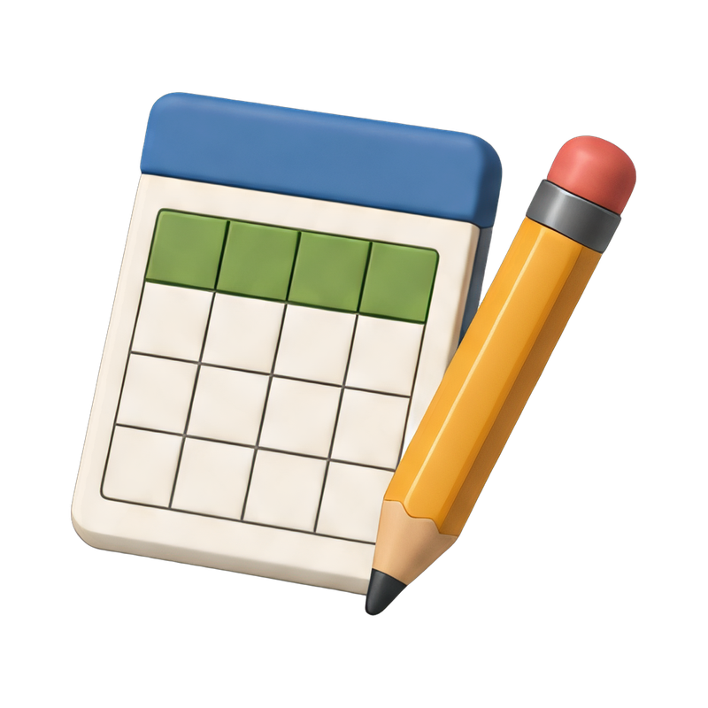 scorecard and pencil on desk