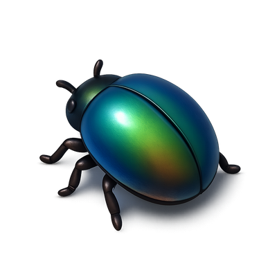 Vibrant 3D Beetle Icon with Shiny Shell