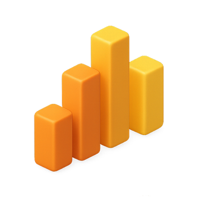 Stylized Bar Chart Illustration for Data Visualization