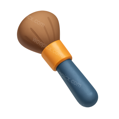 Stylish 3D Makeup Brush Icon in Isometric View