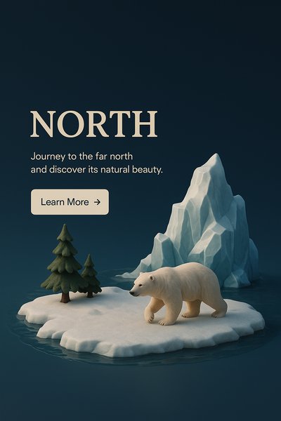 3D Scene Depicting the North with Polar Bear