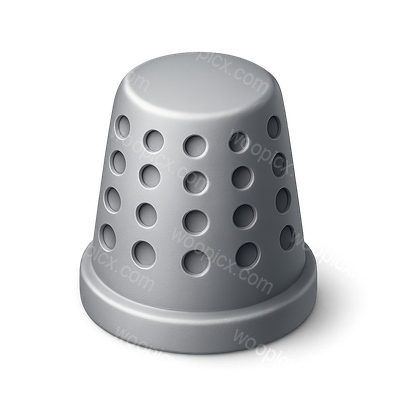 Stylized 3D Thimble Icon with Isometric View