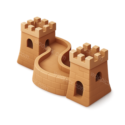 3D Icon Representation of the Great Wall of China