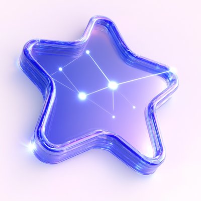 Stylized Star Shape with Cosmic Elements