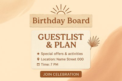 Boho Style Birthday Board Landing Page Design