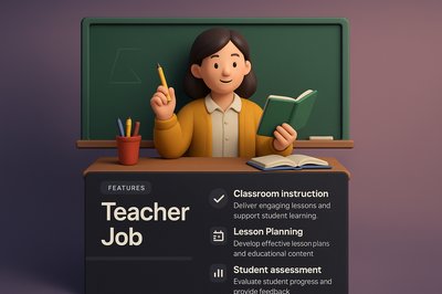 3D Teacher Job Page Design with Engaging Features