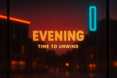 Neon Evening: Unwind with Glowing Lights and Warm Vibes