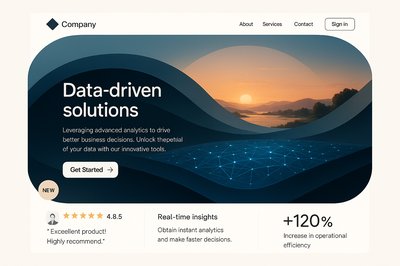 Modern Landing Page Design with Data-Driven Solutions
