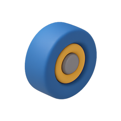Stylized 3D Button Design with Vibrant Colors