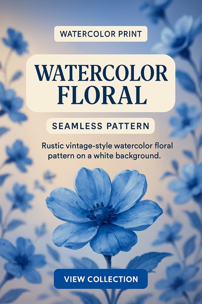 Vintage Watercolor Floral Seamless Pattern Design