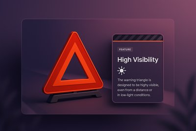 Dynamic 3D Illustration of a Warning Triangle