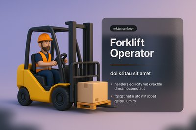 3D Illustration of a Forklift Operator in Action
