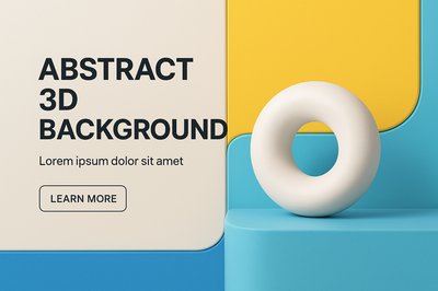 Modern Abstract 3D Corporate Design with Bold Typography