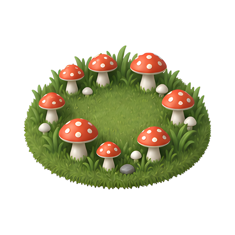 mushroom fairy ring in grass
