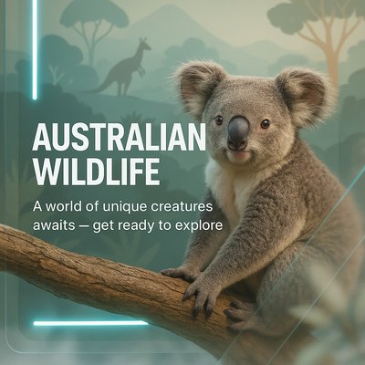 Informative Graphic on Australian Wildlife Featuring a Koala