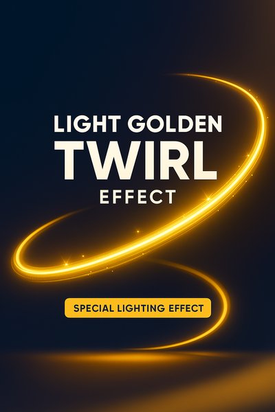 Elegant Light Golden Twirl Effect with Special Lighting