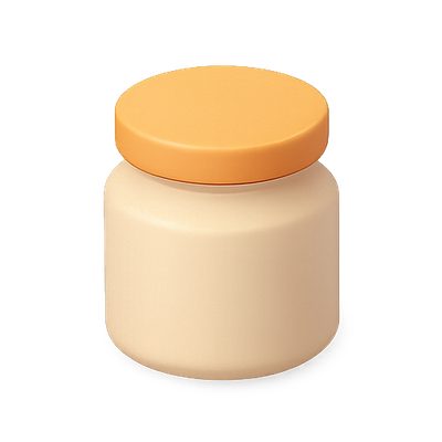 Minimalist Jar Design with Orange Lid