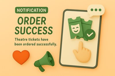 3D Notification Graphic for Successful Ticket Order