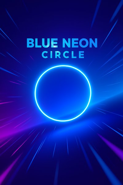 Dynamic Blue Neon Circle with Radiating Lines