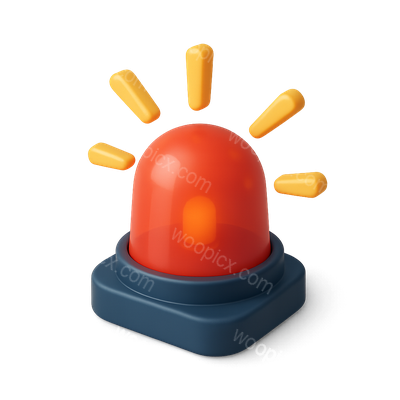 3D Emergency Light Icon with Volumetric Effects