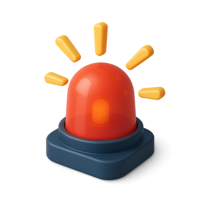 3D Emergency Light Icon with Volumetric Effects