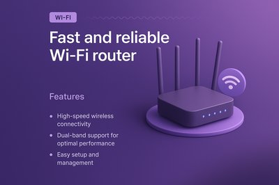 3D Illustration of a Fast and Reliable Wi-Fi Router