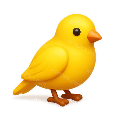 Stylized 3D Canary Icon with Volumetric Effect