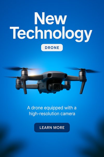 Promotional image for a high-resolution drone technology