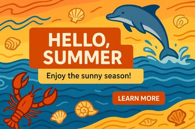 Vibrant Summer Themed Social Media Graphic