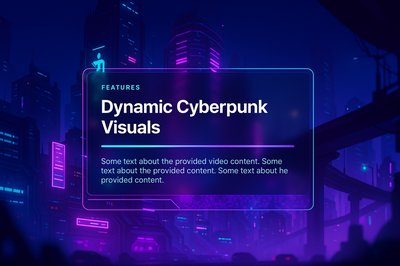 Dynamic Nighttime Cyberpunk City Illustration with Features Block