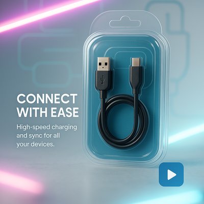 Product Packaging for USB-C Charging Cable