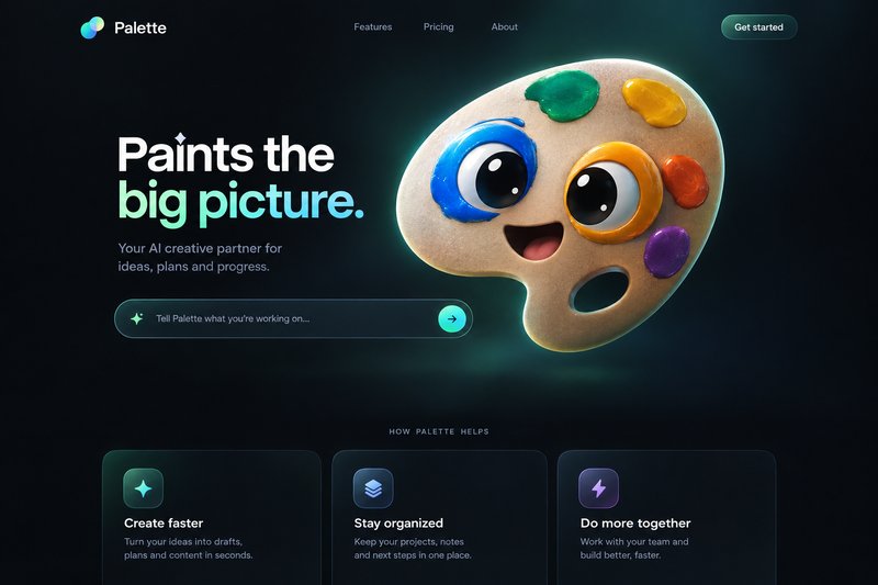 AI agent landing page design