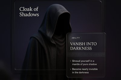 Cloak of Shadows with 3D Illustration and Text Integration