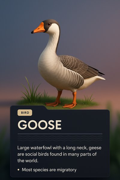 Stylish 3D Goose Illustration with Design Elements