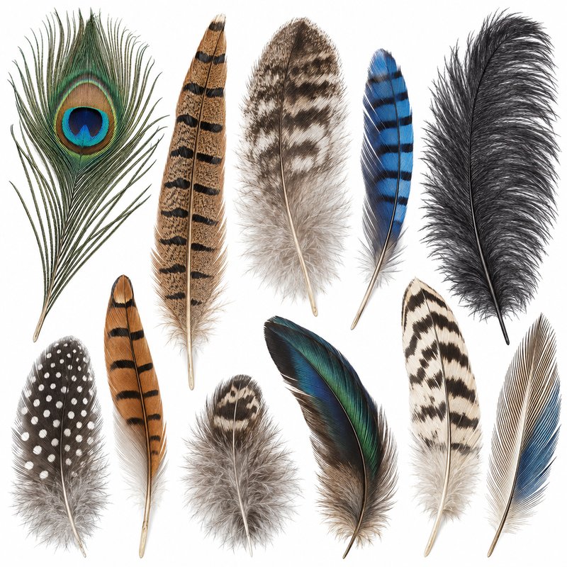 realistic feather design elements