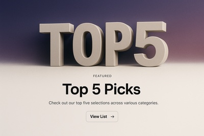 Modern Realism Web Design Featuring 'Top 5' Picks