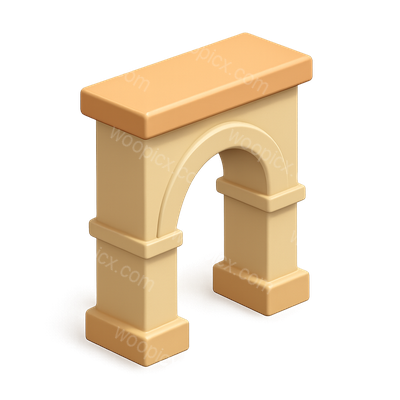 Stylized 3D Arch Icon with Volumetric Feel