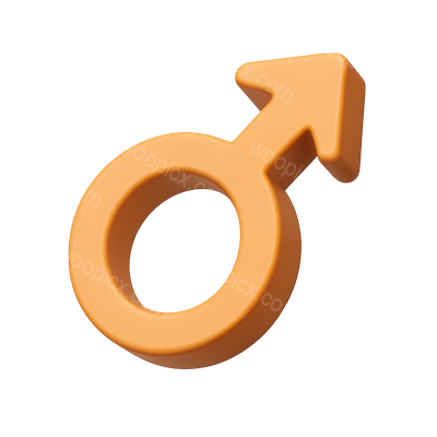 3D Icon of Mars Symbol in Orange Hue