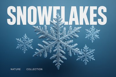 Stunning Snowflake Collection on Gradient Background