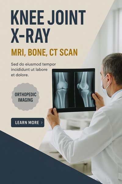 Orthopedic Examination of Knee Joint with X-ray and MRI
