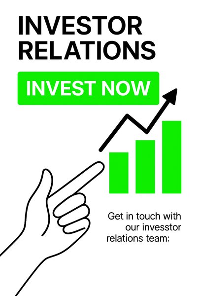 Investor Relations Promotional Graphic with Call to Action