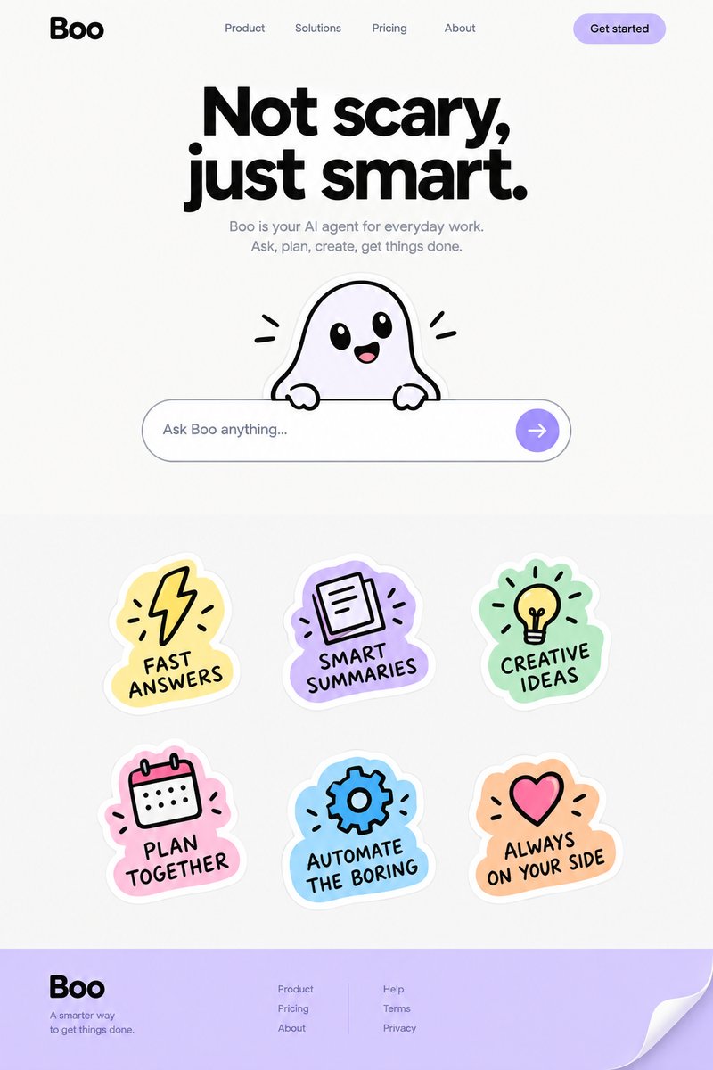 AI agent landing page design