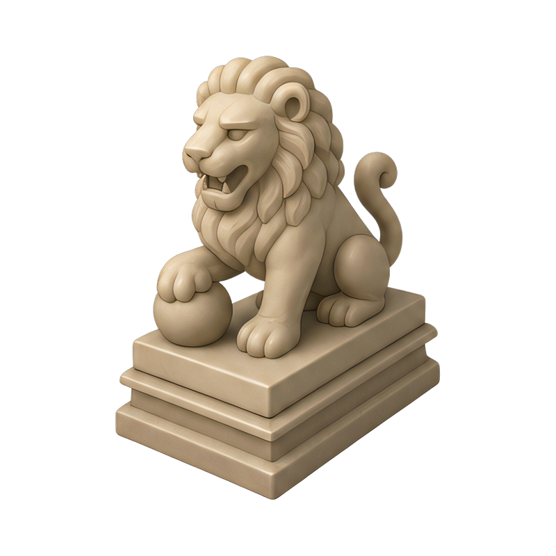 majestic heraldic lion statue