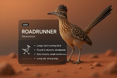 3D Design Featuring a Roadrunner with Integrated Graphic Elements