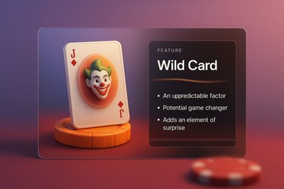 3D Illustration of a Wild Card with Modern Design Elements